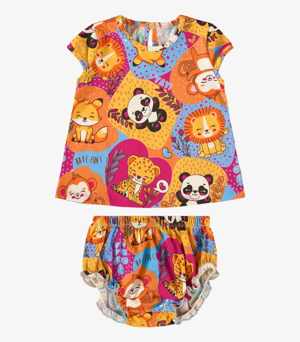 Encontraproduto.com.br - Conjunto Blusa Com Calcinha Rovi Kids Vermelho