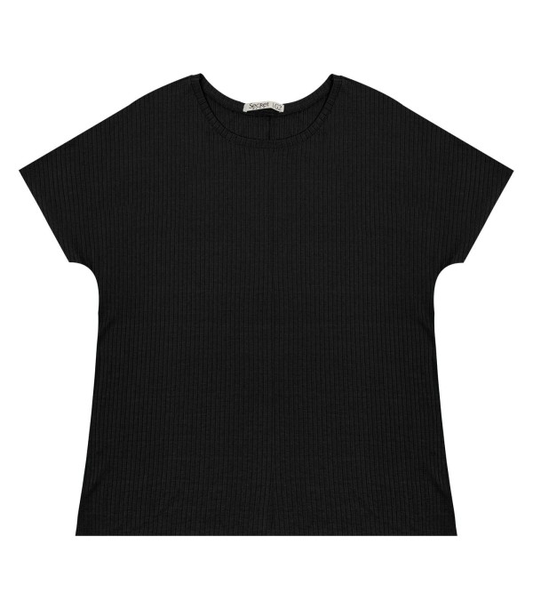 Encontraproduto.com.br - Blusa Feminina Plus Size Secret Glam Preto