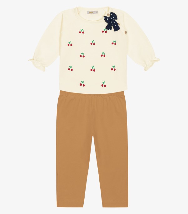 Conjunto Infantil Blusa Com Legging Trick Nick Bege