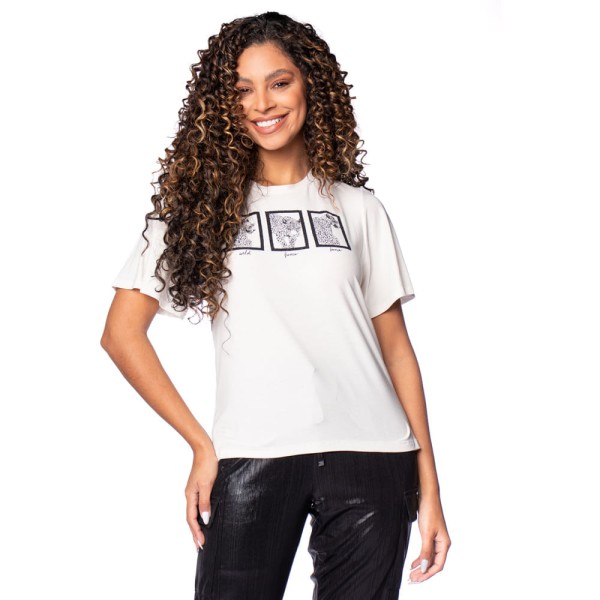 Blusa Endless Feminina Rovitex com Mangas Largas Off White