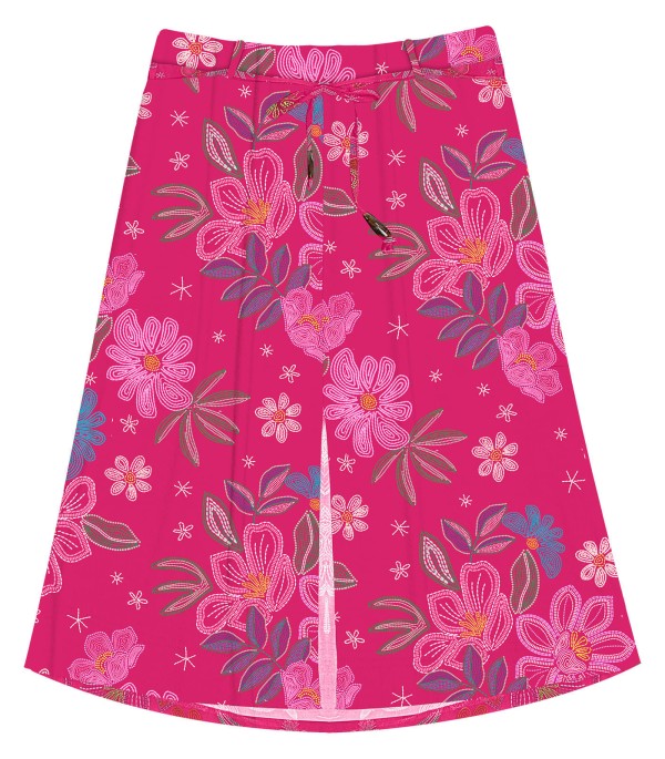Encontraproduto.com.br - Saia Midi Feminina Plus Size Secret Glam Rosa