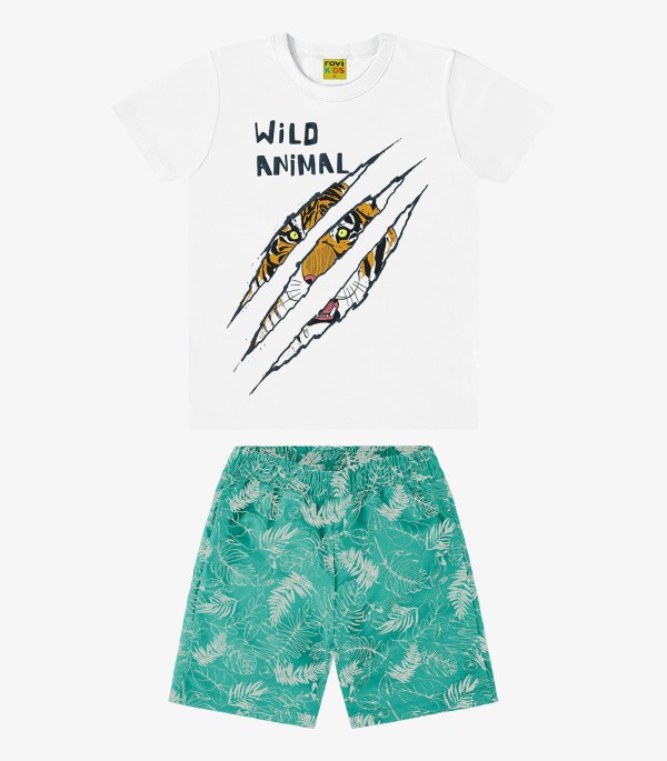 Encontraproduto.com.br - Conjunto Camiseta com Bermuda Rovi Kids Branco