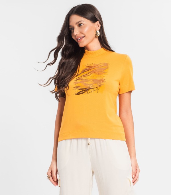Blusa Feminina Gola Alta Endless Amarelo