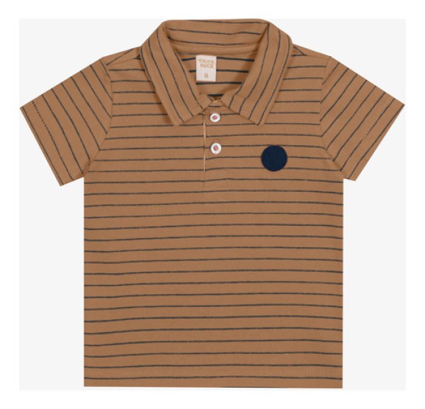 Camisa Polo Infantil Listrada Trick Nick Marrom