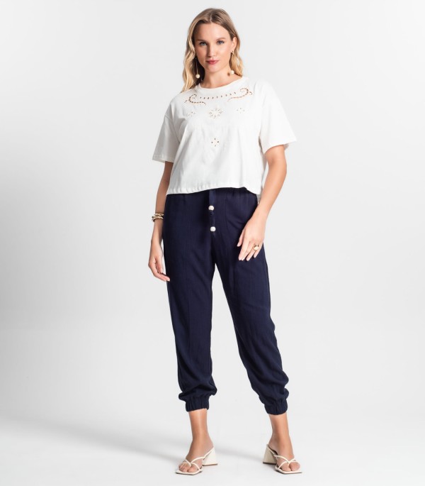 Encontraproduto.com.br - T-shirt De Meia Malha Feminina Endless Bege