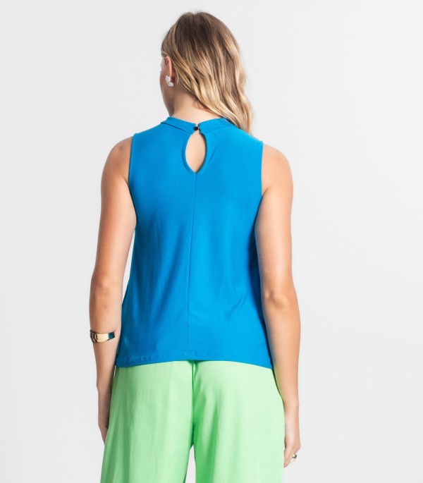 Encontraproduto.com.br - Blusa De Poly Light Estampado Endless Azul
