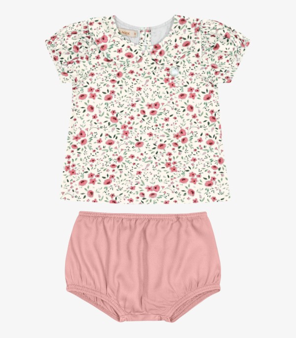 Encontraproduto.com.br - Conjunto Infantil Blusa Com Calcinha Trick Nick Bege
