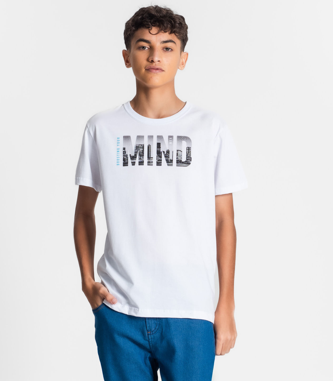 Camiseta Juvenil Masculina Mind Minty Branco