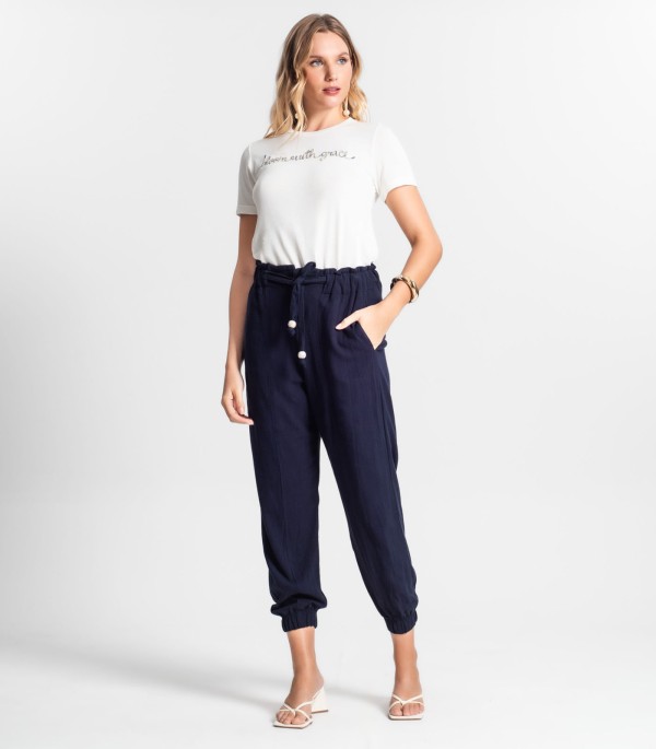 Encontraproduto.com.br - Camiseta De Visco Tricot Feminina Endless Bege