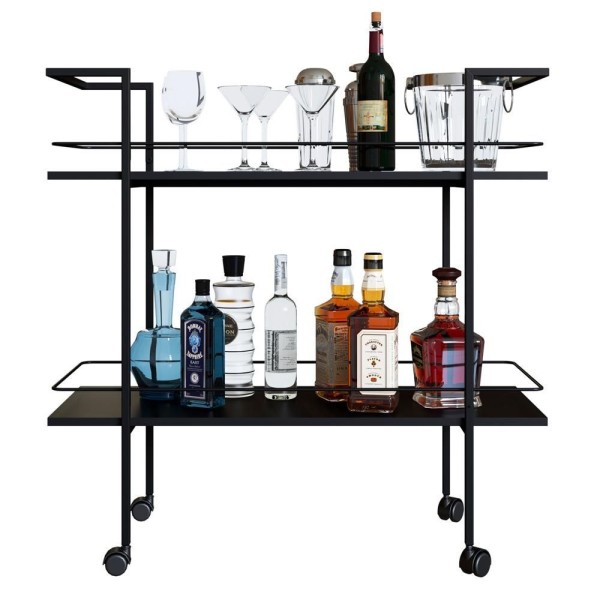 Encontraproduto.com.br - Carrinho Bar Industrial Com Rodizios P1036 PP Milani Store