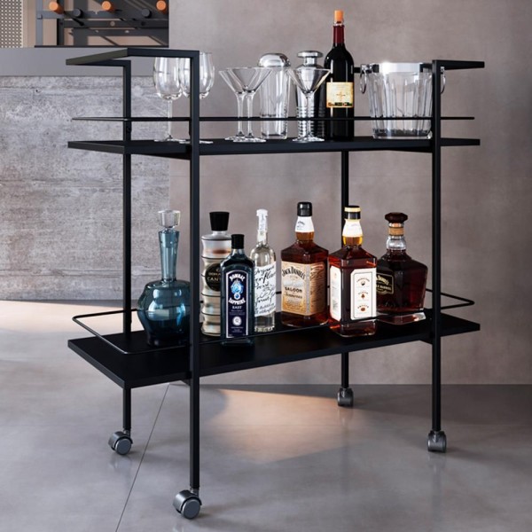 Encontraproduto.com.br - Carrinho Bar Industrial Com Rodizios P1036 PP Milani Store