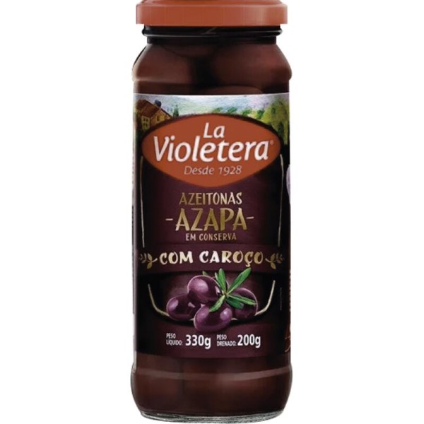 Encontraproduto.com.br - Azeitonas Pretas Azapa La Violetera Com Caroço Vidro com 200g