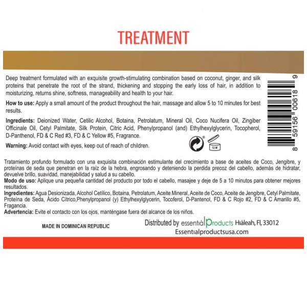 Encontraproduto.com.br - Kit de Tratamento para Cabelos Crespos o Crescimento e Hidrata com Gengibre e Coco, 4 Peças, EASY LOOK, Branco