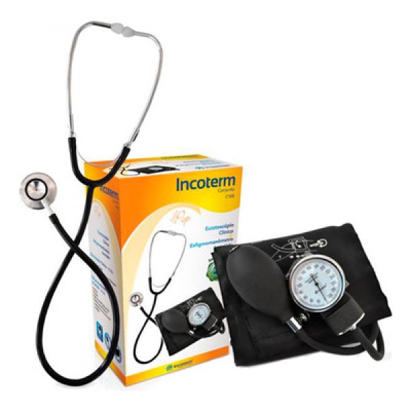 Encontraproduto.com.br - Kit Esfigmomanômetro e Estetoscópio C100 - Incoterm KS29801.01