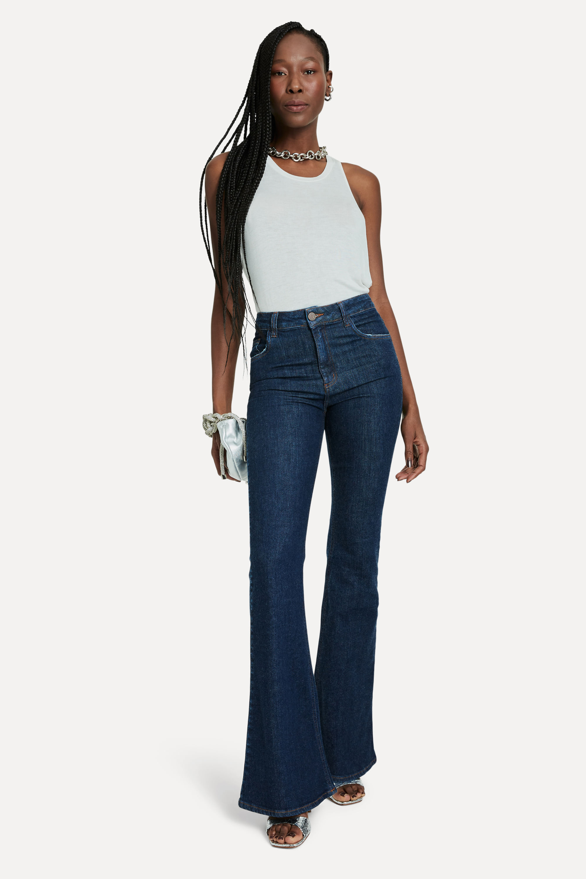 Calca Jeans Flare Nina High Dark