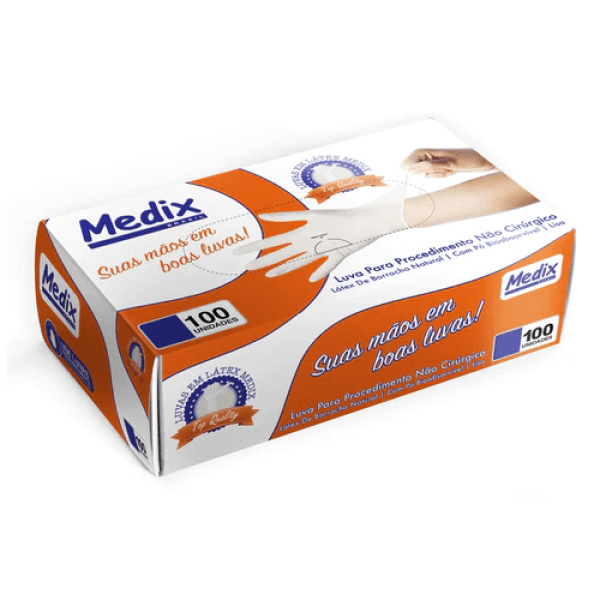 Encontraproduto.com.br - Luvas Nitrilica  Procedimento Media  Azul Sem Po Cx/100 Medix