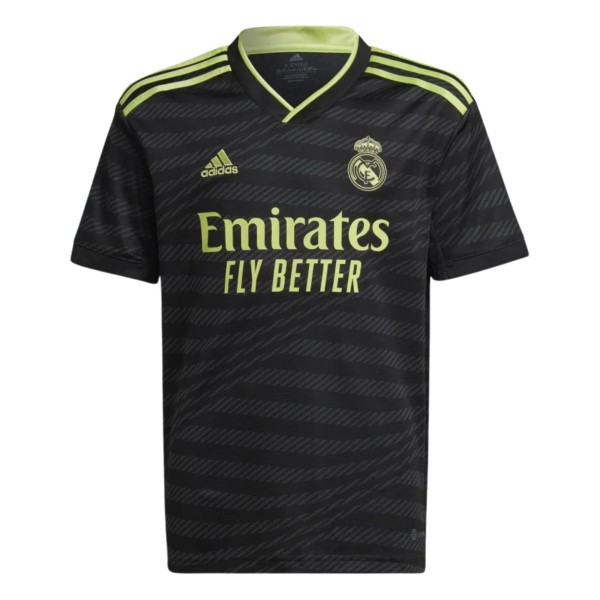 Encontraproduto.com.br - Camisa Real Madrid III 22/23 Adidas Infantil - Preta/Verde