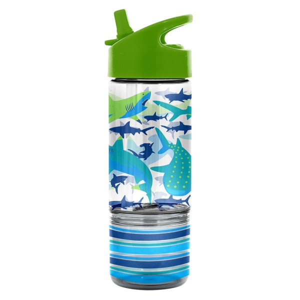 Encontraproduto.com.br - Garrafinha Flip Com Porta Lanche Stephen Joseph Tubarão