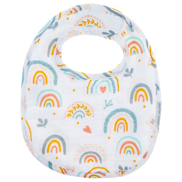 Encontraproduto.com.br - Conjunto de Babadores de Muslin Arco-Ìris Stephen Joseph