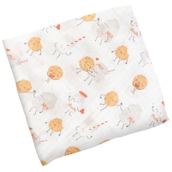 Encontraproduto.com.br - TOALHA FRALDA DE BANHO MUSLIN COOKIES E LEITE