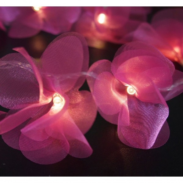 Encontraproduto.com.br - Fio De Luz Luz De Fada Pompom Organza Pink Bivolt