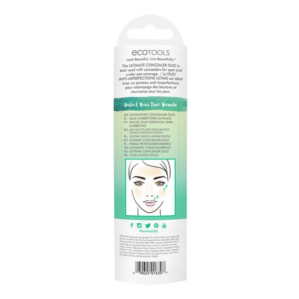 Encontraproduto.com.br - Kit de Pincéis para Aplicação de Corretivo Ultimate Concealer N° 1630 – Ecotools