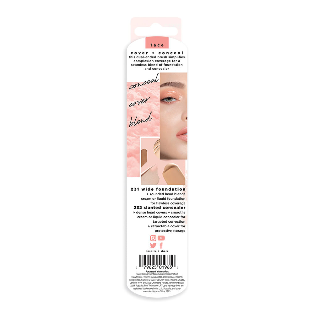 Encontraproduto.com.br - Pincel Duplo para Base e Corretivo Real Techniques