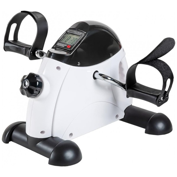 Encontraproduto.com.br - Mini Bicicleta Ergométrica Ideal Para Idosos e Treino de Braço, Perna com Painel Digital, TABEKE, Branco