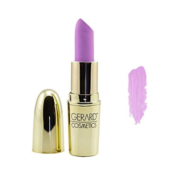 Encontraproduto.com.br - Gerard Cosmetics Batom Lilás Lua | Batom Roxo Brilhante Com Acabamento Comfort Matte | Fórmula Altamente Pigmentada E Lisa Com Ingrediente
