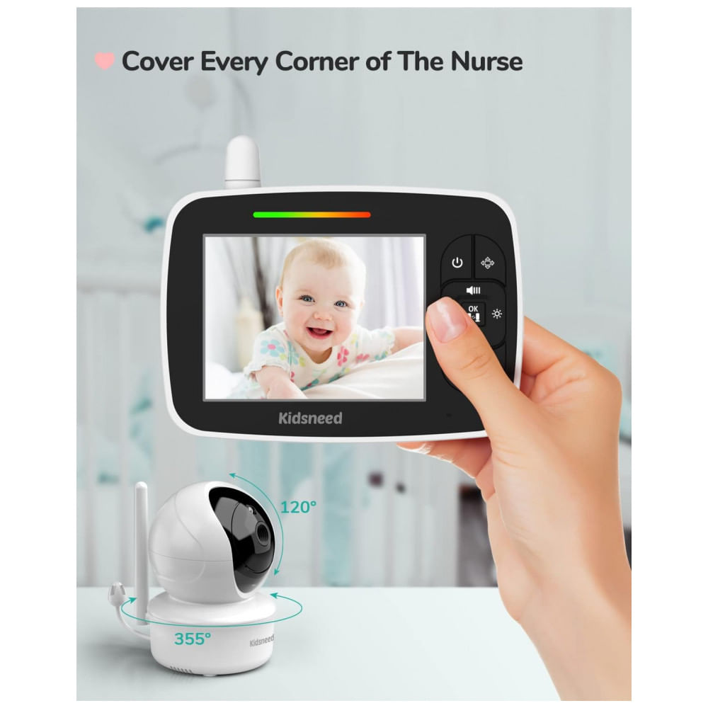 Encontraproduto.com.br - Baba Eletrônica Alcance 90 m2 com Visão Noturna, Kidsneed 935A2, 2 Unidades