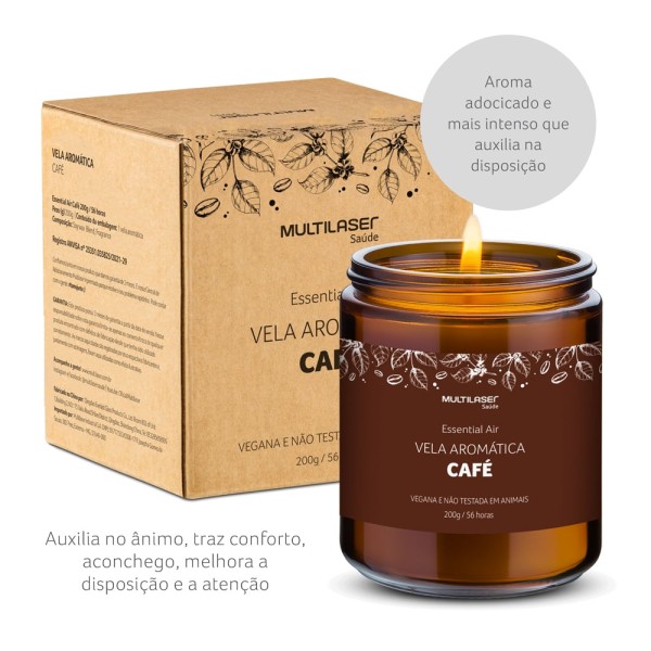 Encontraproduto.com.br - Vela Aromática de Café 200g Multi Saúde - HC526OUT [Reembalado]