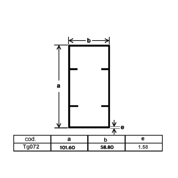 Encontraproduto.com.br - Tubo Retangular Bronze 5,8x101,6 - 02 uni de 3m - TG072