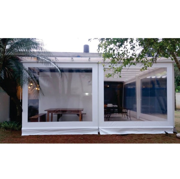 Encontraproduto.com.br - Toldo Cortina Branco c/ visor - 1,50m x 1,60m - kit completo