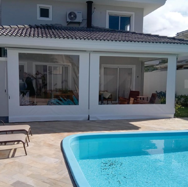 Encontraproduto.com.br - Toldo Cortina Branco c/ visor - 1,60m x 2,50m - kit completo