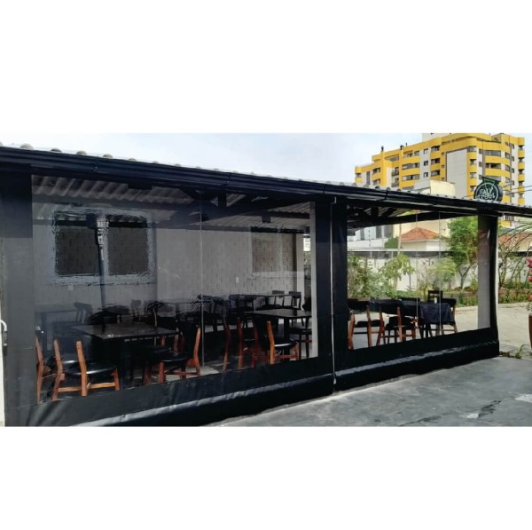 Encontraproduto.com.br - Toldo Cortina Preto c/ visor - 2,00m x 2,70m - kit completo