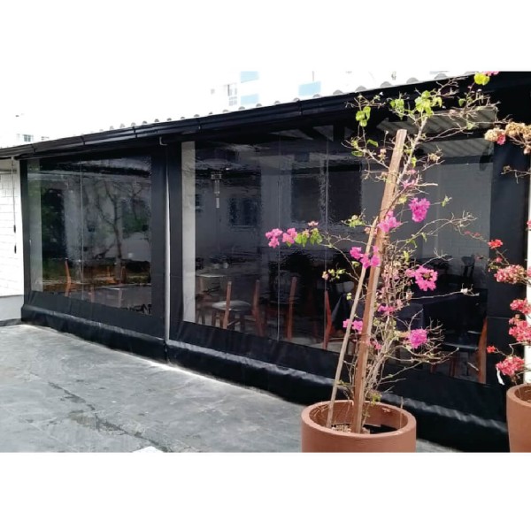 Encontraproduto.com.br - Toldo Cortina Preto c/ visor - 2,60m x 2,70m - kit completo
