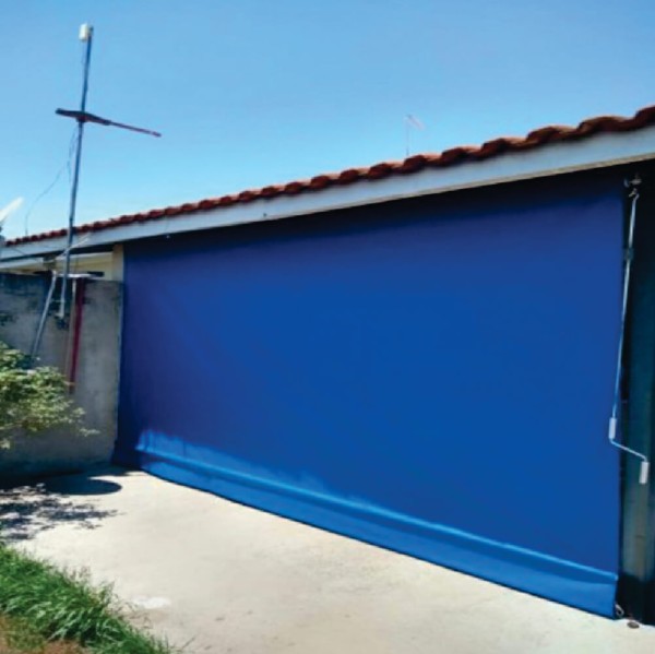 Encontraproduto.com.br - Toldo Cortina Azul - 3,50m x 1,70m - kit completo