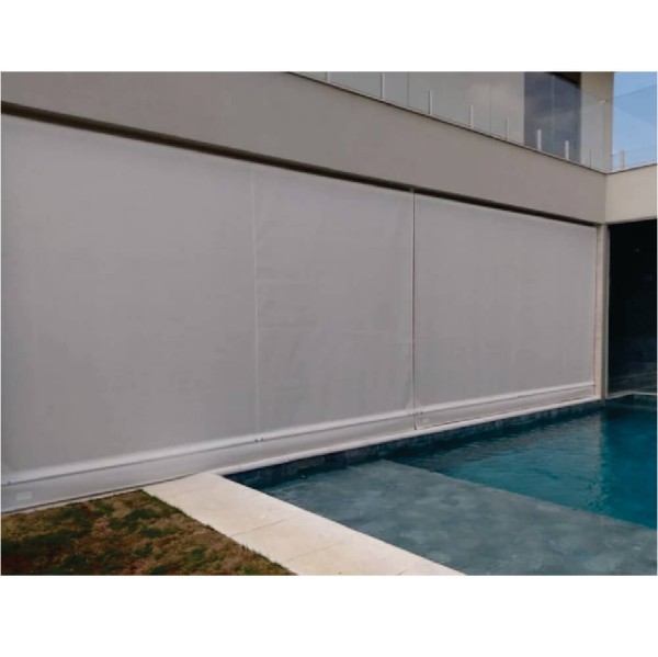 Toldo Cortina Cinza - 3,80m x 2,70m - kit completo