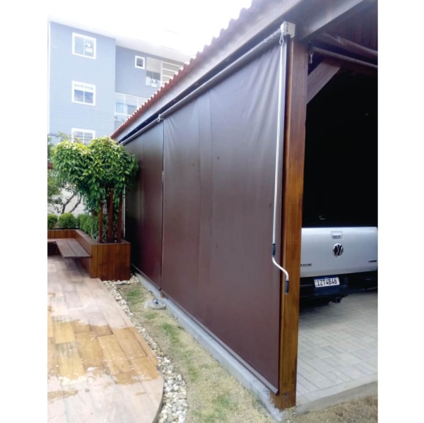 Encontraproduto.com.br - Toldo Cortina Marrom - 3,60m x 3,20m - kit completo