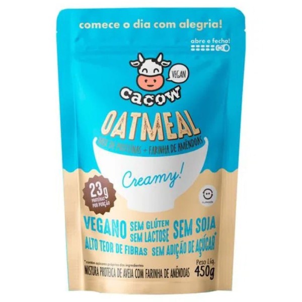 Mix de Proteínas com Farinha de Amêndoas Oatmeal Vegano Cacow 450g