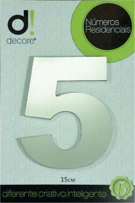 Número Residencial 5 Espelhado 15cm Decore