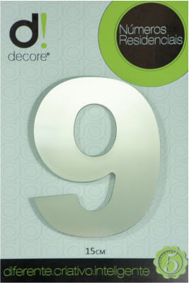 Número Residencial 9 Espelhado 15cm Decore
