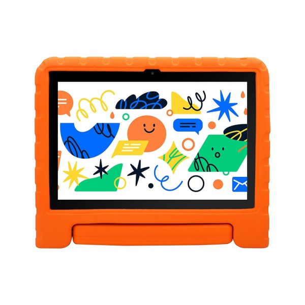 Encontraproduto.com.br - Tablet Kid Pad Laranja com Controle Parental 6GB de RAM + 128GB + Tela 10.1 pol + Case + Wi-fi + Android 13 Octa Core - NB425OUT [Reembalado] NB425OUT
