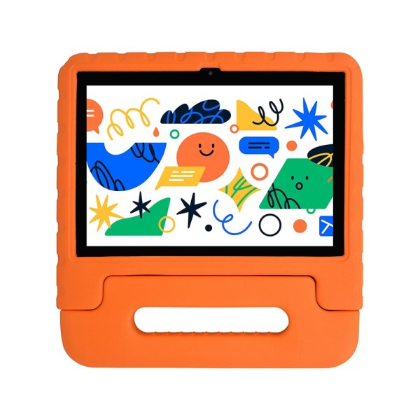 Encontraproduto.com.br - Tablet Kid Pad Laranja com Controle Parental 6GB de RAM + 128GB + Tela 10.1 pol + Case + Wi-fi + Android 13 Octa Core - NB425OUT [Reembalado] NB425OUT