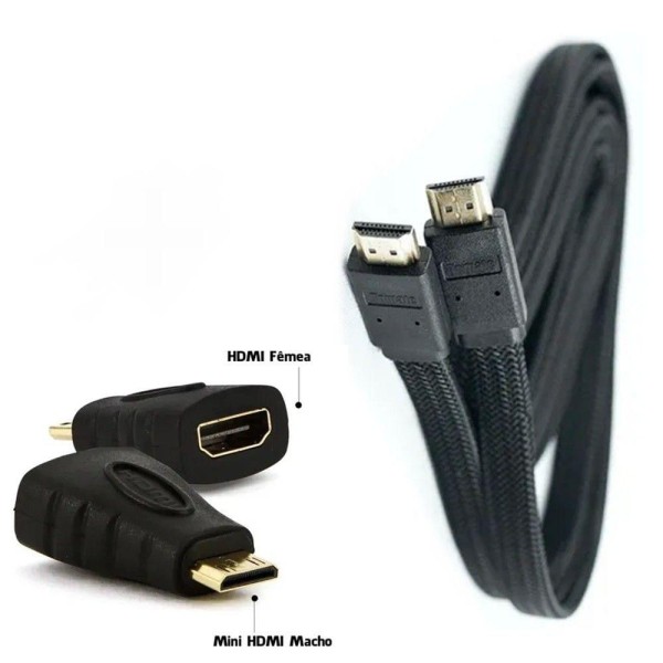 Encontraproduto.com.br - Cabo Hdmi Macho Mini Macho 2.0 adaptador 19 Pinos Ethernet