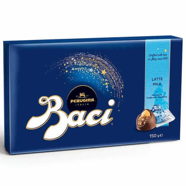 Bombons de Chocolate ao Leite Recheados com Avelãs Baci Box 150g