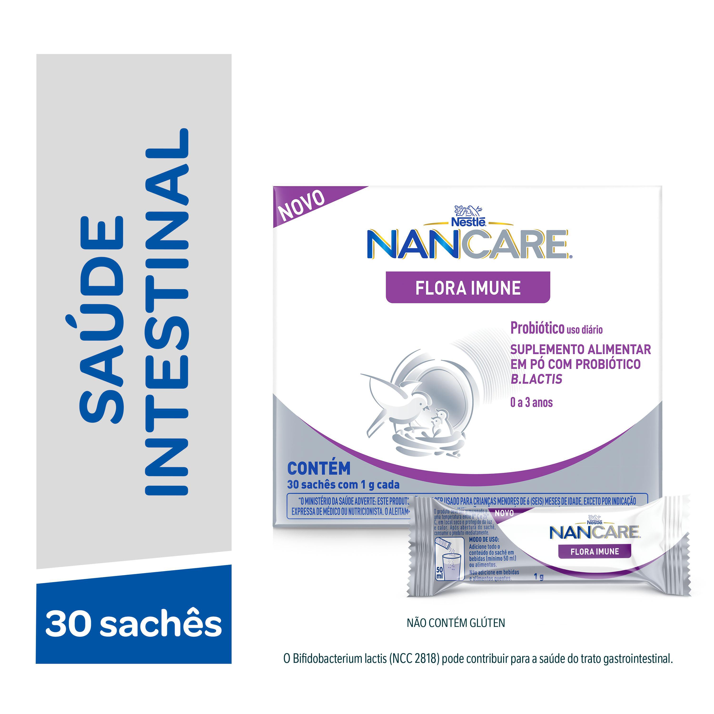 Encontraproduto.com.br - Suplemento Pediátrico Nestlé Nancare Flora Imune 30 sachês Com 1g Cada