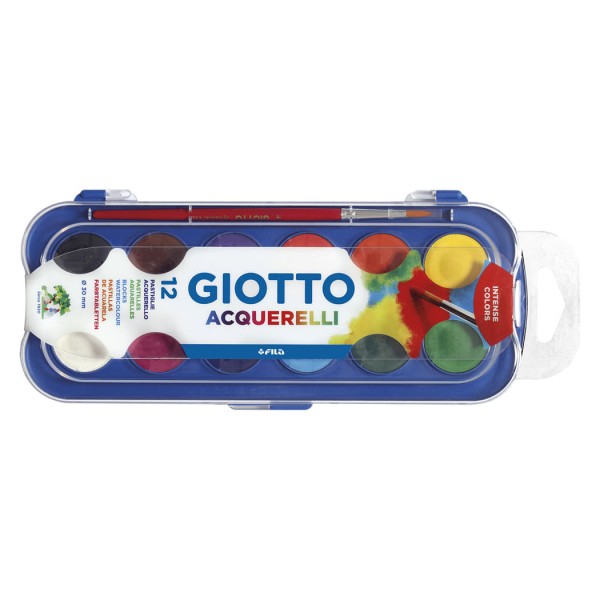 Encontraproduto.com.br - Aquarela em Pastilha Estojo com 12 Cores Giotto