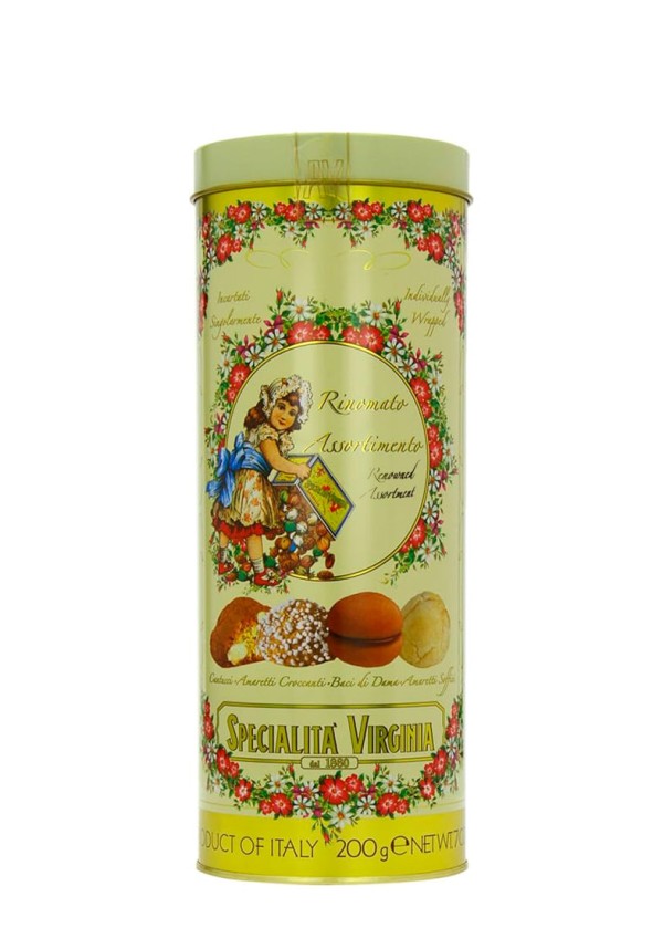 Biscoito Amaretti Virginia Mix de Cantucci Lata 200g 21046