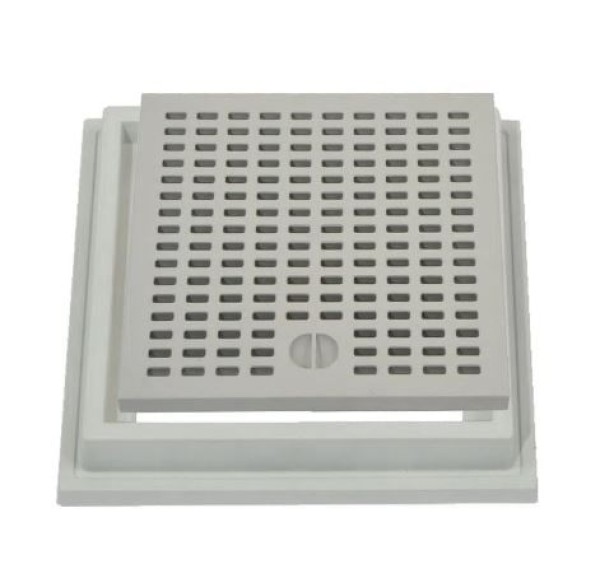 Encontraproduto.com.br - Ralo Grelha Quadrado com Aro Odem 20x20cm